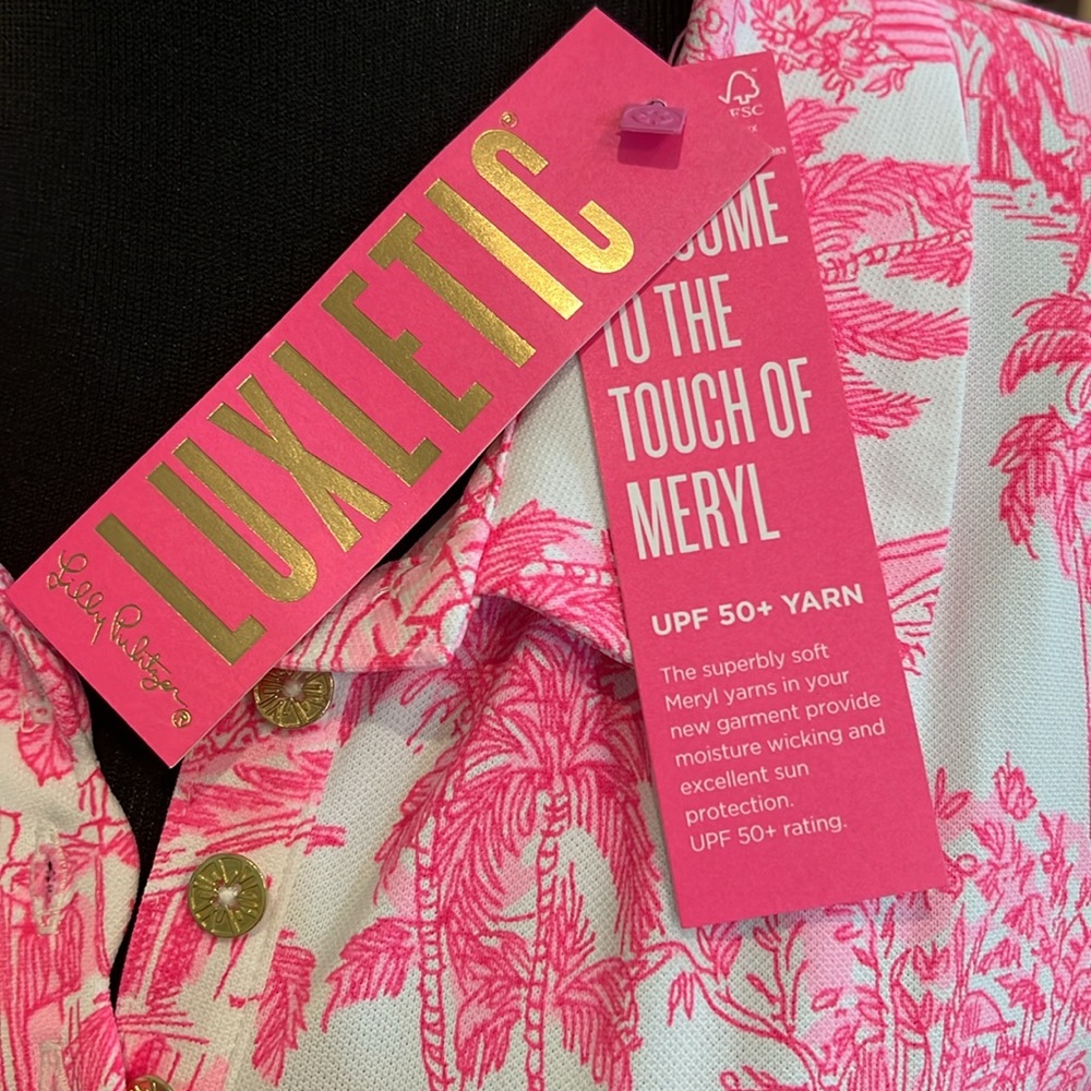 NWT Lilly Pulitzer Frida Scallop Polo Dress PB Anniversary Toile Size L - Picture 7 of 7